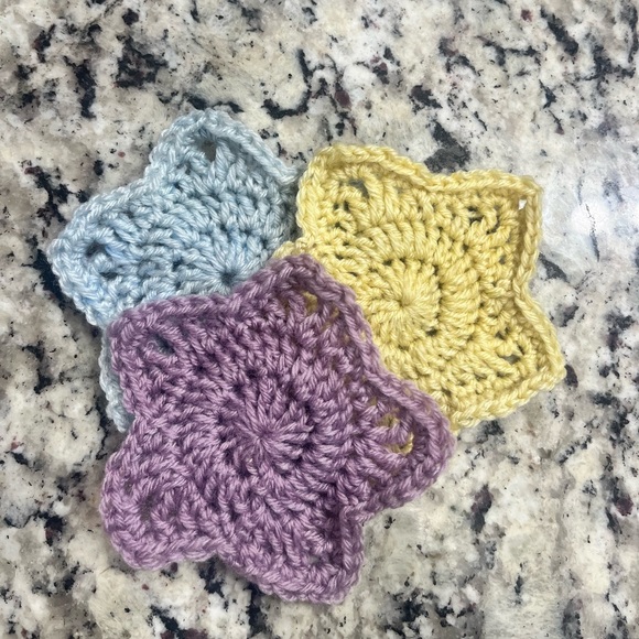 HANDMADE Star Crochet 3pc Coaster Set - Picture 10 of 10